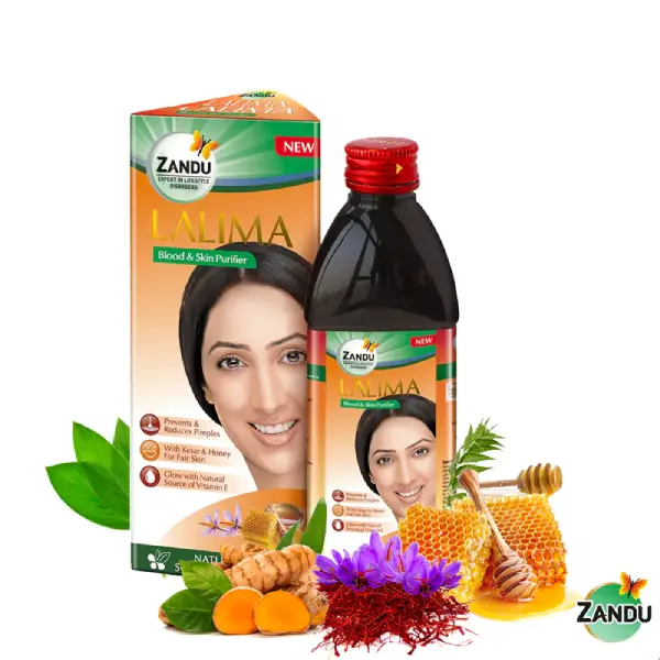 Zandu Lalima Blood and Skin Purifier Syrup | Improves Skin Glow & Reduces Pimples
